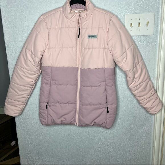 Magellan Two Tone Block Pink/Mauve Puffer Fleece Lined Winter Women Jacket Sz S - Picture 2 of 11